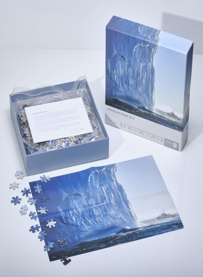 LINE+ARC Award-Winning Photo Puzzle (National Geographic Traveler Editor's Favorite) by Eric Lew - 1000 Pieces (20" by 29") "Approaching B15 Challenging Difficult Nature Iceberg Antarctica Scenery Blue Ocean - Image 3